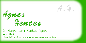 agnes hentes business card