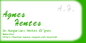 agnes hentes business card